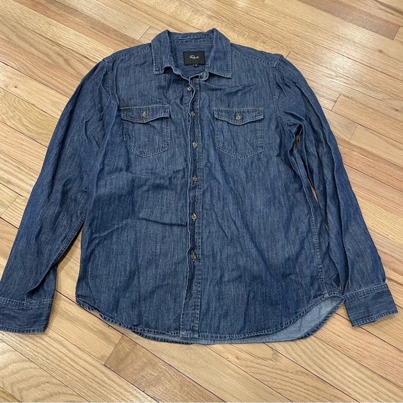 Rails Kenji Shirt Dark Wash Indigo - Picture 5 of 8